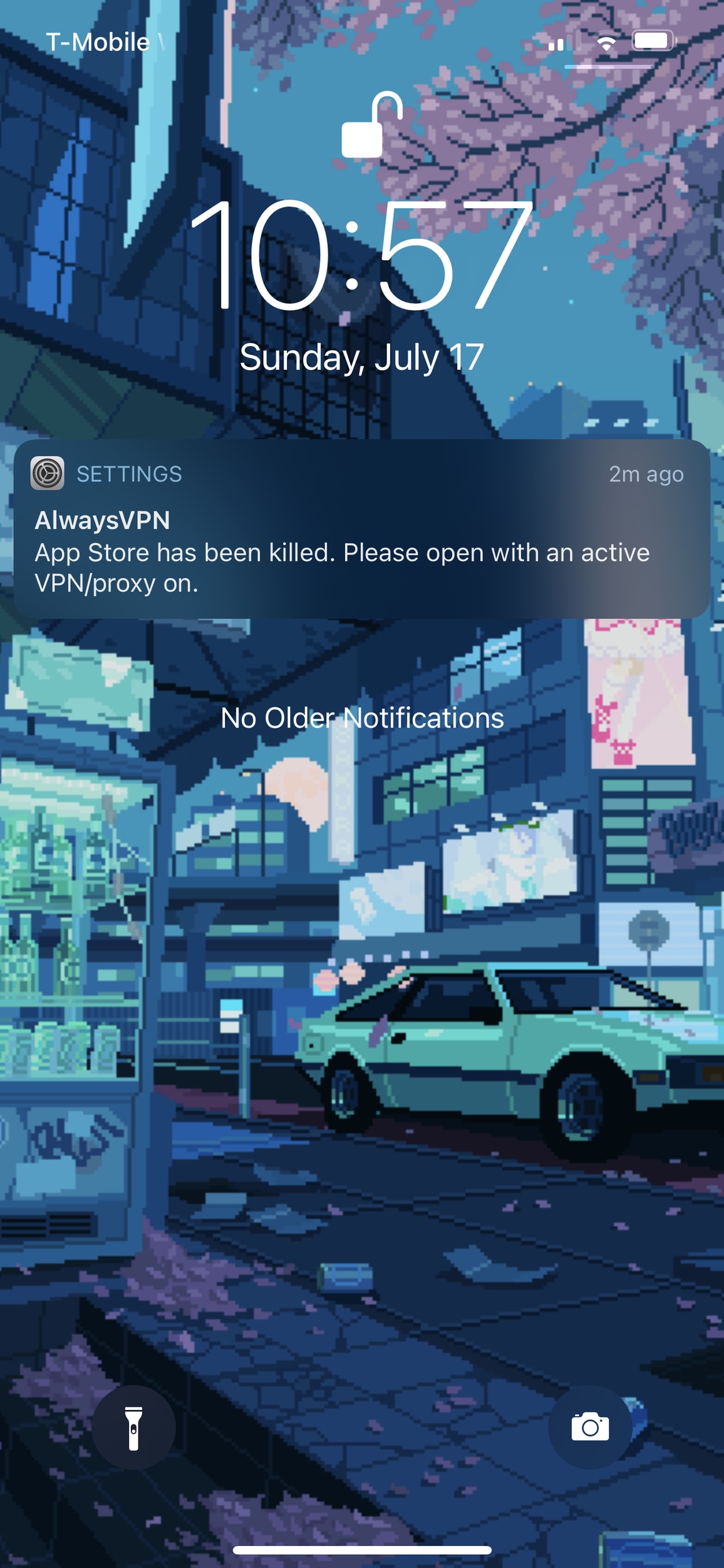 Lock Screen view of notification